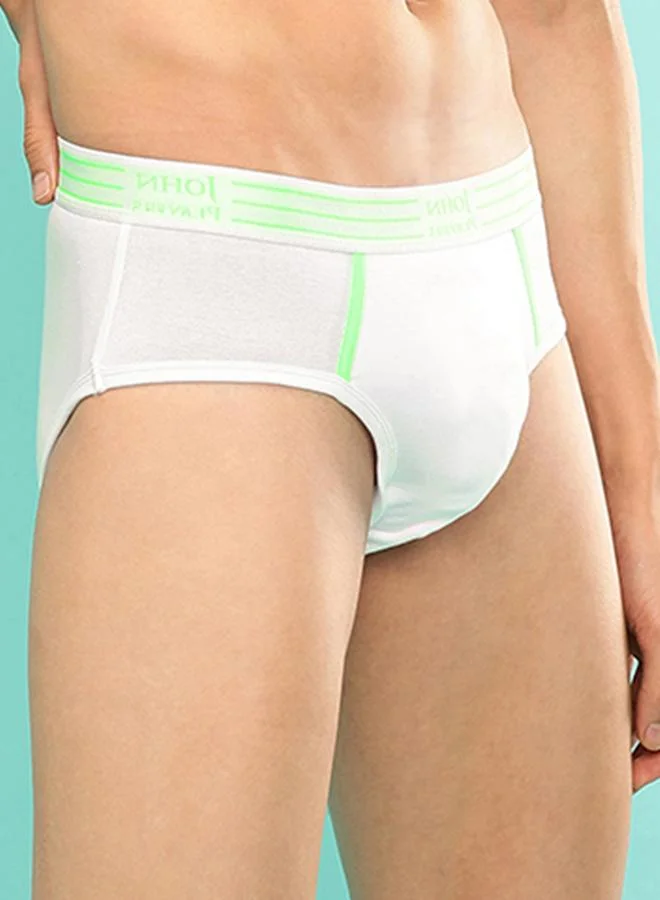 John Players John Player Pack of 2 - Solid Briefs with Striped Waistband