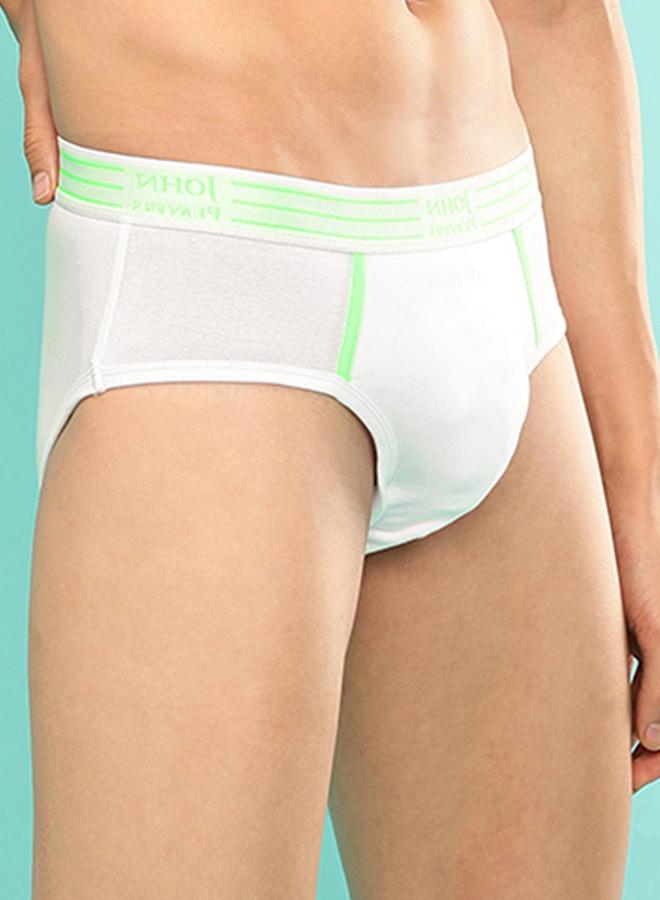 John Players John Player Pack of 2 - Solid Briefs with Striped Waistband - Image 4