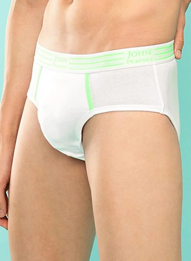John Players John Player Pack of 2 - Solid Briefs with Striped Waistband