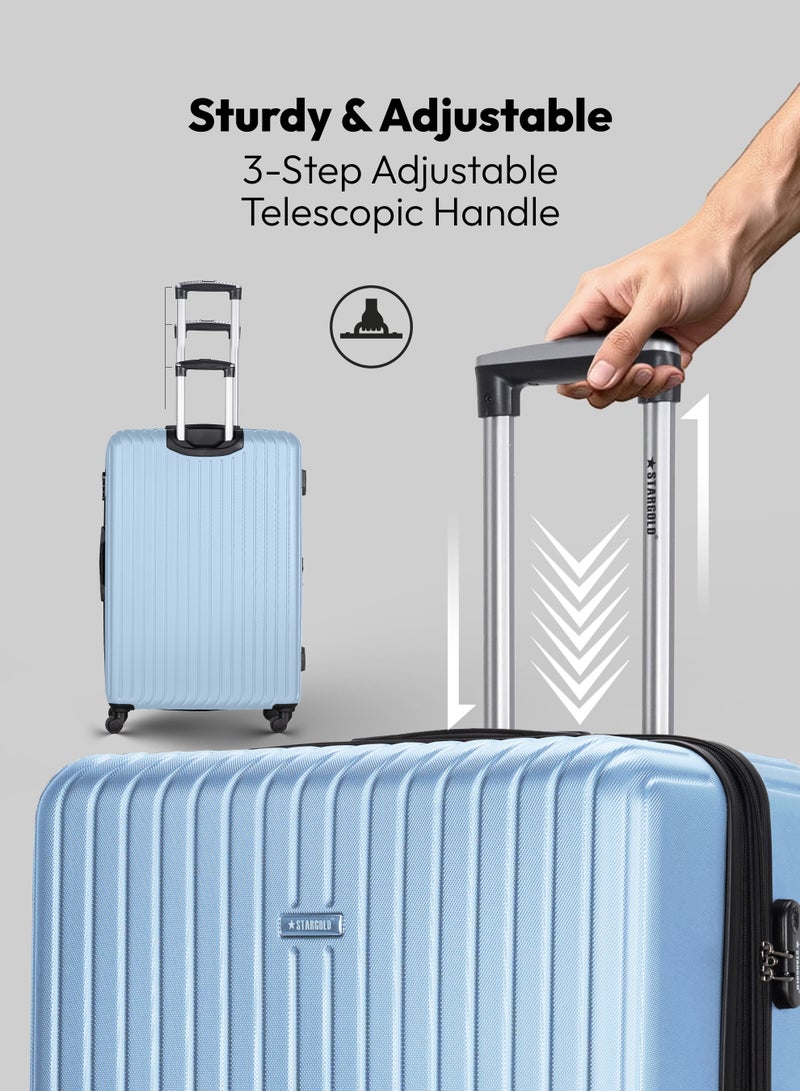 ستارجولد مجموعة أمتعة من 4 قطع، حقيبة سفر صلبة من مادة ABS مع سحاب قابل للتمدد، وعجلات دوارة 360 درجة، وقفل رقمي، وحقيبة سفر خفيفة الوزن بعجلات - Image 5