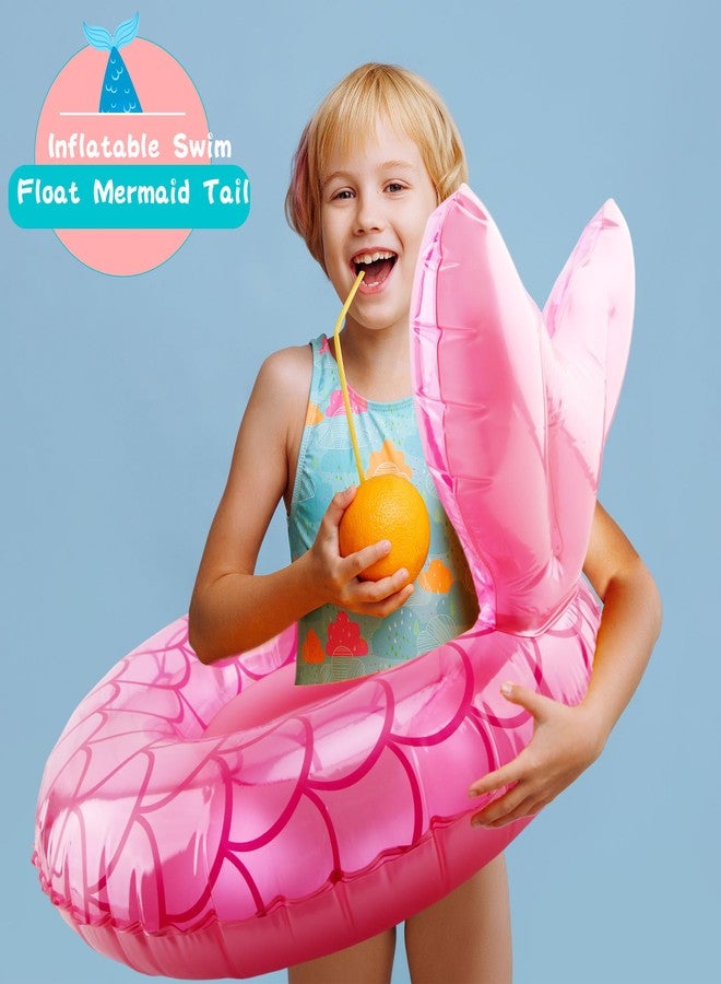 Fahacop 6 Pcs Kids Inflatable Swimming Ring Inflatable Mermaid Pool Float for Boys and Girls Summer Outdoor Beach Pool Swimming Party Supplies, 3 Colors - Image 4