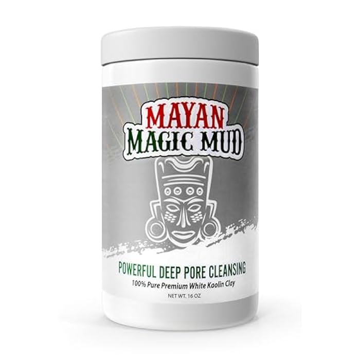 Mayan Magic Mud Powerful Deep Pore Cleansing White Kaolin Clay - Natural Face Mask Peel For Men And Women - USA Made Full Facial Skin Care - Spa Level Beauty Products That Cleanse Skin - 16 Oz - Image 1