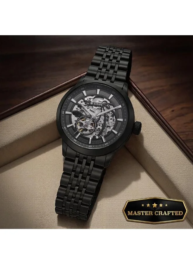 تيتان Men's Stainless Steel Automatic Watch 90223NM01 - 43 mm