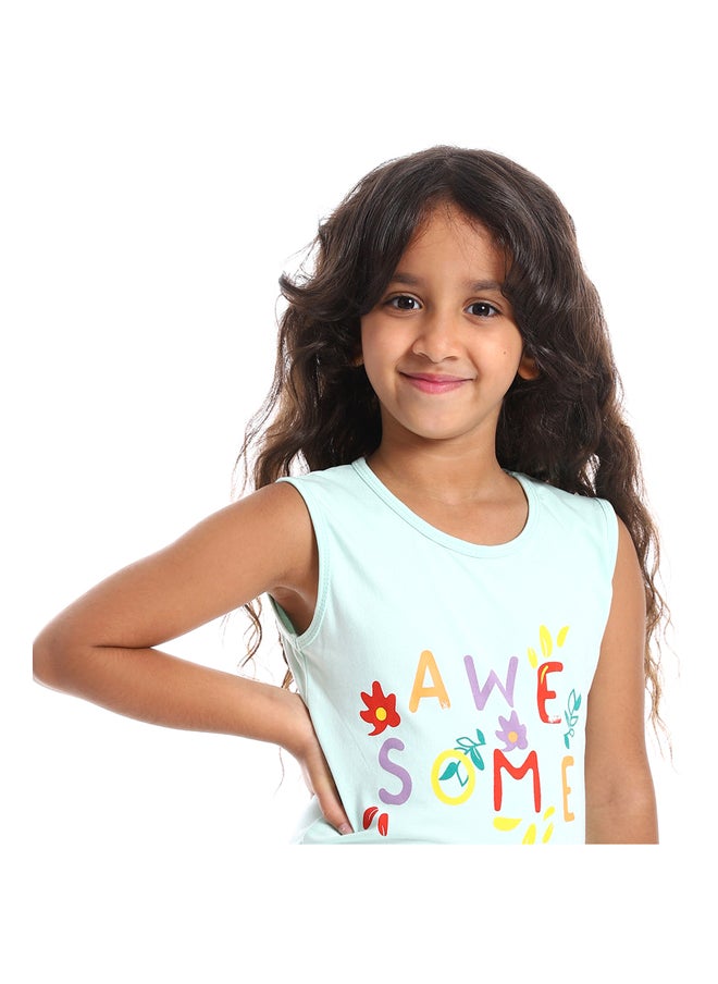 DIADORA - Girls Cotton Printed Sleeveless T-Shirt - Image 1