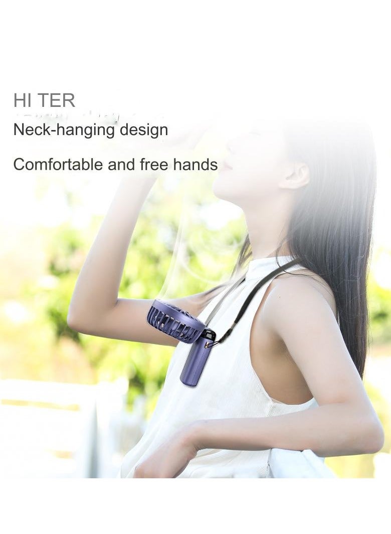 Foldable Handheld Fan-5 Gear Personal Fan-Mini Fan Multifunctional-Digital Display Silent Fan-Long Endurance Pocket Fan-Color Blue - Image 1