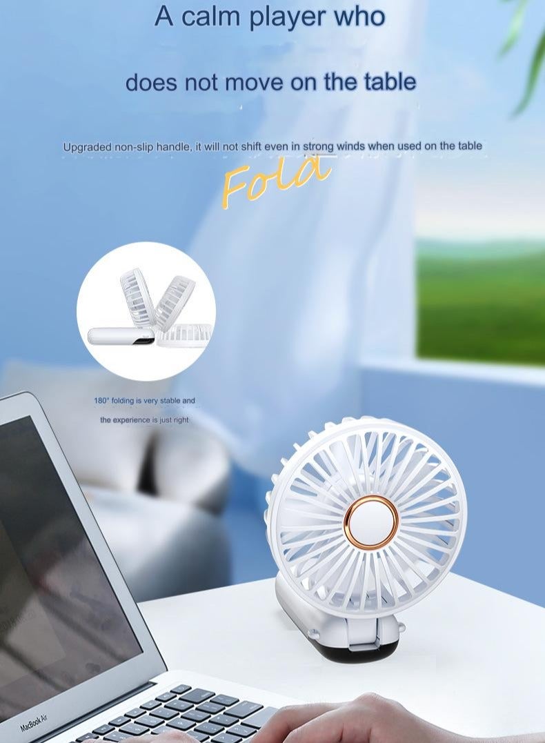 Foldable Handheld Fan-5 Gear Personal Fan-Mini Fan Multifunctional-Digital Display Silent Fan-Long Endurance Pocket Fan-Color Blue - Image 4