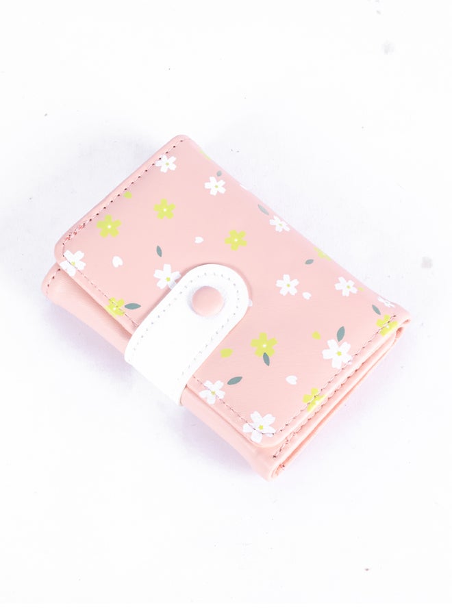 The Black Pearl Accessories Leather Flip Wallet & Card Holder with 9 Pockets - Pink - Image 1