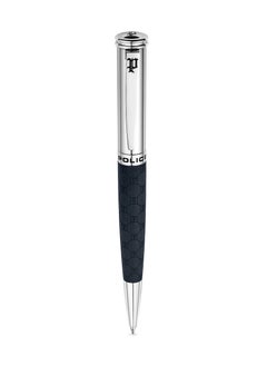 POLICE Cordia Stainless Steel Pen with Blue Monogram and Blue Ink  - Image 1