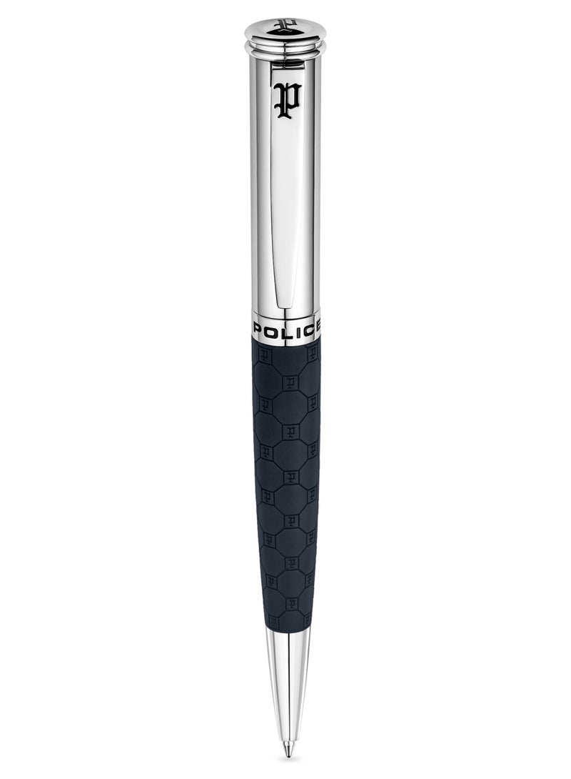 POLICE Cordia Blue Silver Stainless Steel Pen with Blue Ink 138.5mm - Image 1