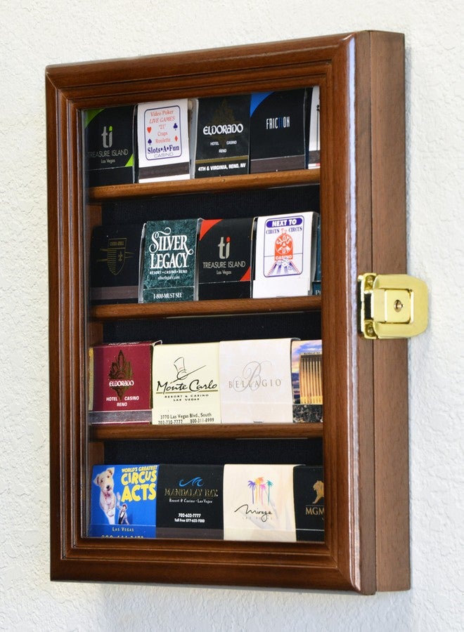 sfDisplay.com,LLC. XS Matches Matchbook Display Case Cabinet Holder Rack Box Holds up to 20 Match Books, 98% UV, Lockable (Walnut Finish) - Image 3