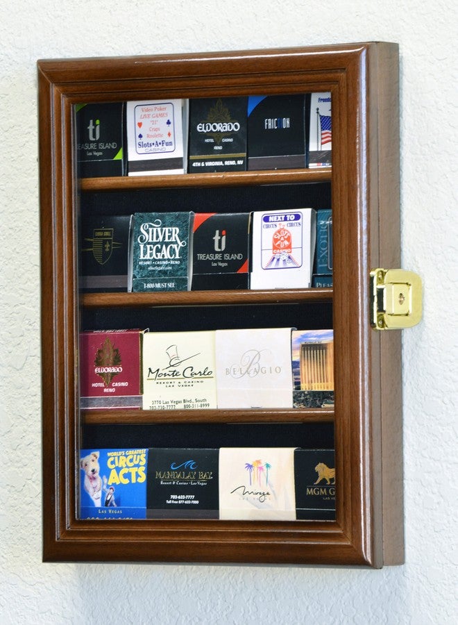 sfDisplay.com,LLC. XS Matches Matchbook Display Case Cabinet Holder Rack Box Holds up to 20 Match Books, 98% UV, Lockable (Walnut Finish) - Image 2