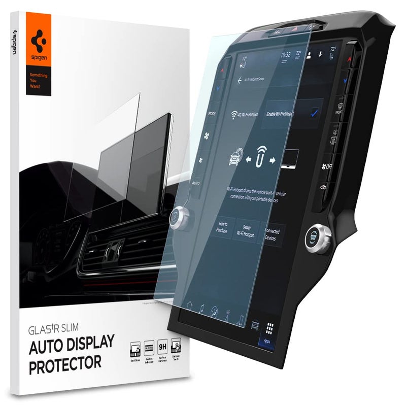 Spigen Tempered Glass Screen Protector [GlasTR Slim] designed for RAM 1500, 2500, 3500 (2025-2019) 12 inch Dashboard Touchscreen - Matte/Anti Fingerprint - Image 1