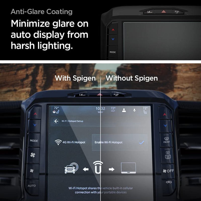 Spigen Tempered Glass Screen Protector [GlasTR Slim] designed for RAM 1500, 2500, 3500 (2025-2019) 12 inch Dashboard Touchscreen - Matte/Anti Fingerprint - Image 4