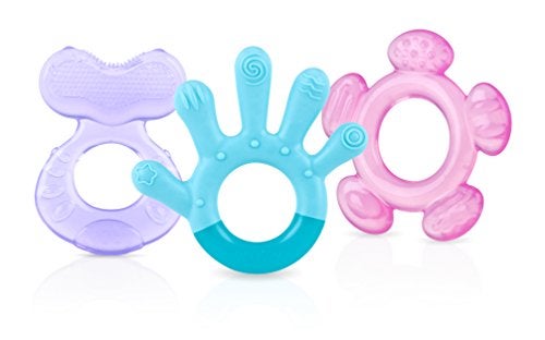 Nuby 3 Step Soothing Teether 3 Piece Set- Front, Middle, Back Teeth Teething- Pink/Purple, 3 m+ - Image 5