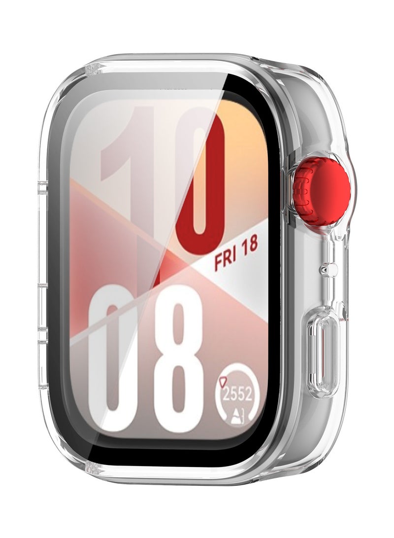 Case for Huawei Watch Fit 4,PC Shell Tempered Glass Integrated Design,Anti Fall and Scratch Resistant,High-definition and Transparent,Clear - Image 3