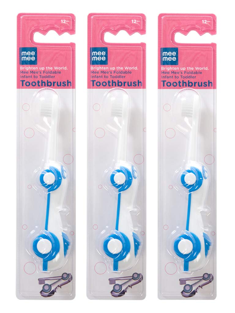 Mee Mee Foldable Infant to Toddler Toothbrush for Baby/Toddlers (Blue) - Image 1