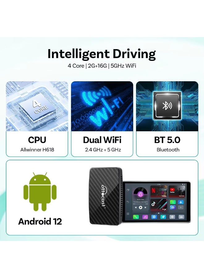 OTTOCAST Play2 Video Pro Carplay Ai Box Wireless Android Auto Adapter Built in Youtube Netflix For VW Benz Ford 99% of Cars - Image 4