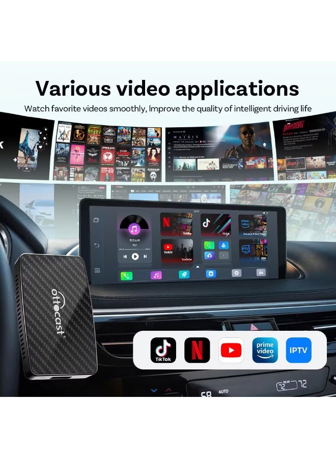 OTTOCAST Play2 Video Pro Carplay Ai Box Wireless Android Auto Adapter Built in Youtube Netflix For VW Benz Ford 99% of Cars - Image 2