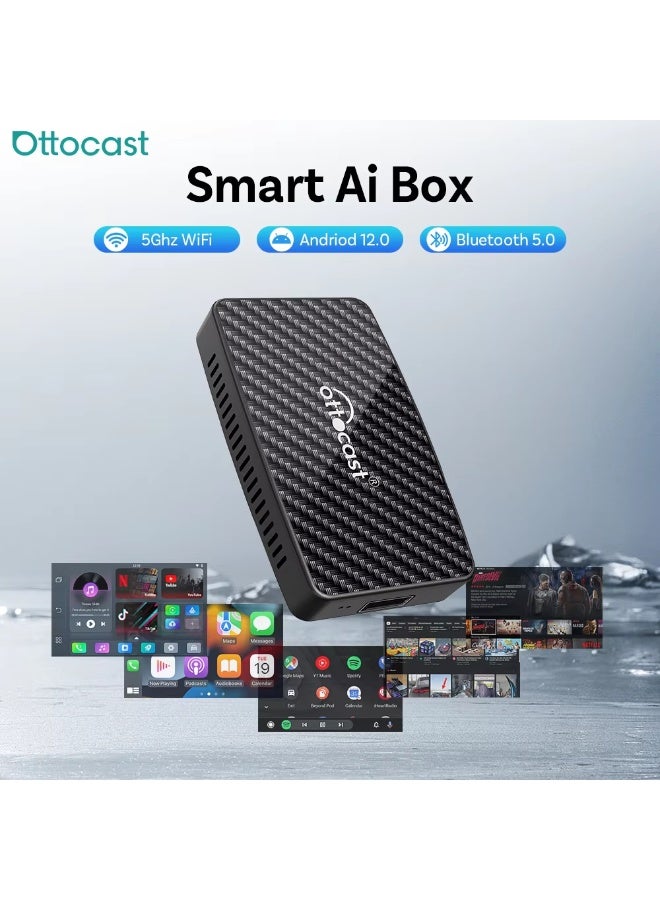 OTTOCAST Play2 Video Pro Carplay Ai Box Wireless Android Auto Adapter Built in Youtube Netflix For VW Benz Ford 99% of Cars - Image 1