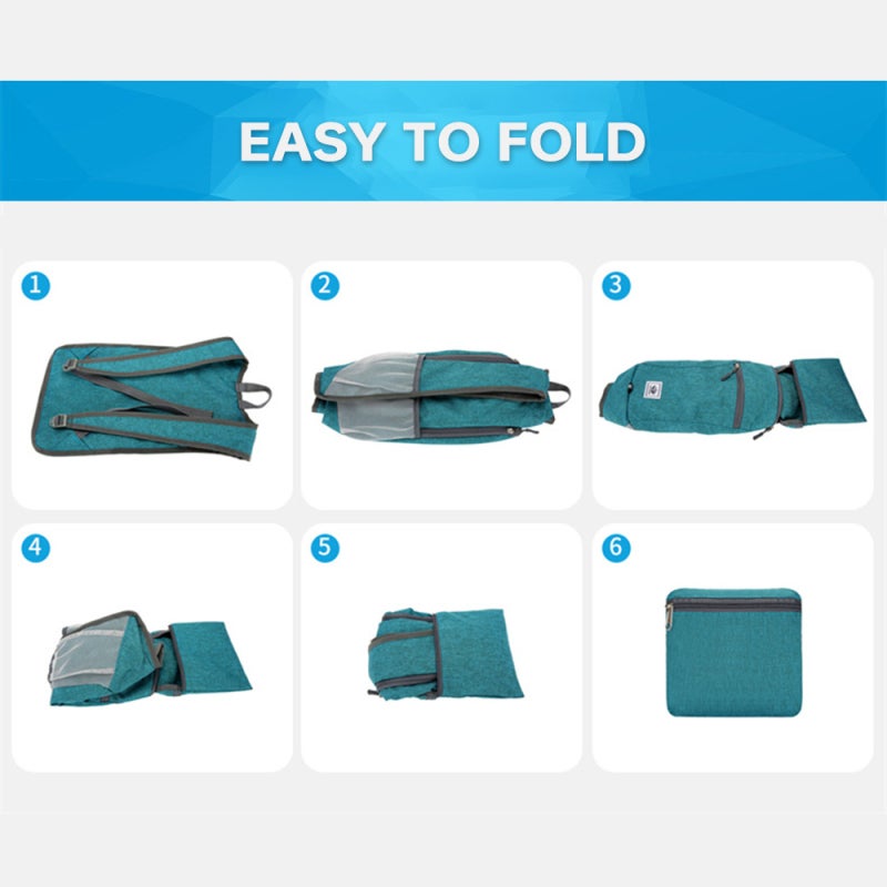 VANAHEIMR Foldable Backpack: Green High-Quality Oxford Fabric Lightweight Rip-Stop Water-Resistant - Adjustable Padded Mesh Shoulder Straps Travel Backpack for Hiking Outdoor Travel - Image 4