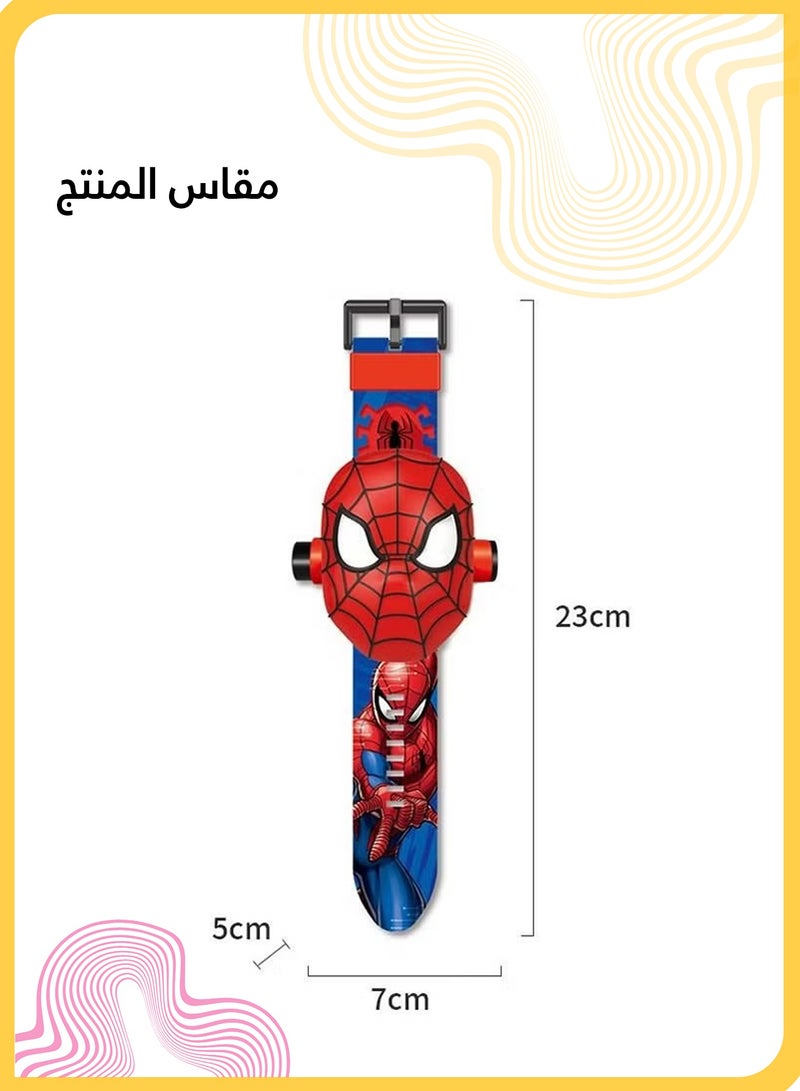 She&Little Spiderman Kids Projection Watch, Watches For Kids, Kids Digital Watch, 24 Cool Projection Images with Flip Cover, Digital Display, Adjustable Strap, Superhero Gift for Children - Image 4