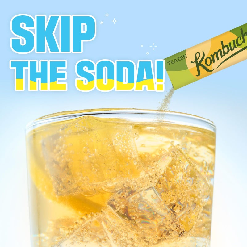 TEAZEN Korean Plum Kombucha Tea, Electrolyte Powder & Hydration Drink Mix, Sugar Free, Live Probiotics & Prebiotics, 10 Sticks, 1.76oz'. - Image 4