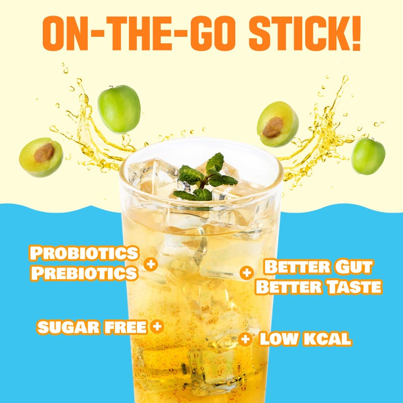 TEAZEN Korean Plum Kombucha Tea, Electrolyte Powder & Hydration Drink Mix, Sugar Free, Live Probiotics & Prebiotics, 10 Sticks, 1.76oz'. - Image 3