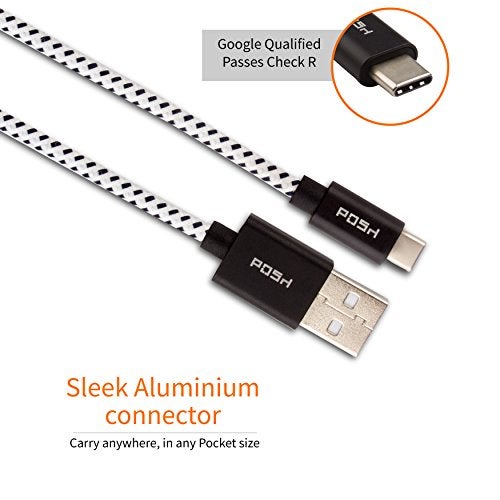 POSH Nylon Braided Original Type C to USB A 6 Ft Long and Tough Cable - Image 5
