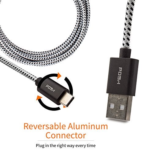 POSH Nylon Braided Original Type C to USB A 6 Ft Long and Tough Cable - Image 4