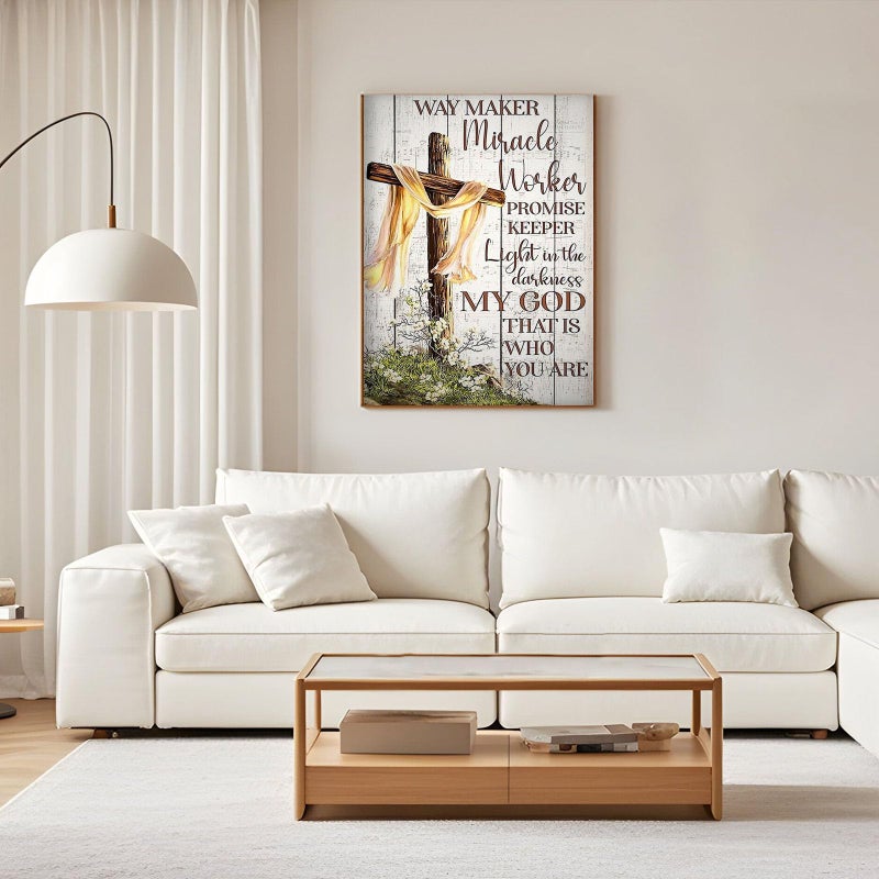 GEEHEIY Religious Diamond Art Kits for Adults, 5D Christian Cross Diamond Painting Kits for Beginner, DIY Jesus Cross Gem Art Dots for Adults, Perfect for Home Wall Decor 12x16 Inch - Image 2