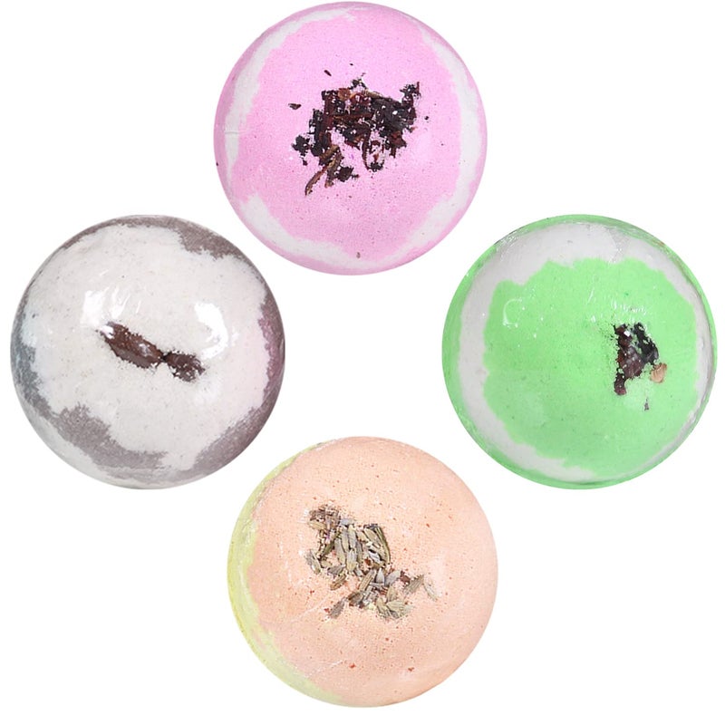 LA NATURAL Handmade Assorted Bath Bombs Combo  Rose Orange Eucalyptus CoffeeVanilla Bath Bombs Combo  Natural Cleansing Bath Bombs  Men and Women for all Ages 60 Gm Each Pack of 4 Assorted - Image 1