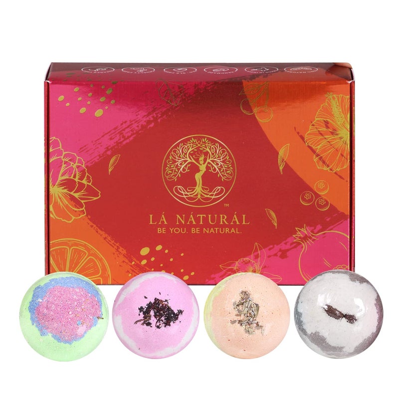 LA NATURAL Handmade Assorted Bath Bombs Combo  Rose Orange Eucalyptus CoffeeVanilla Bath Bombs Combo  Natural Cleansing Bath Bombs  Men and Women for all Ages 60 Gm Each Pack of 4 Assorted - Image 4