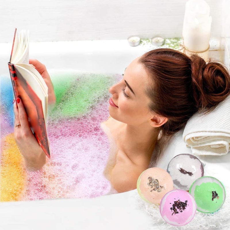 LA NATURAL Handmade Assorted Bath Bombs Combo  Rose Orange Eucalyptus CoffeeVanilla Bath Bombs Combo  Natural Cleansing Bath Bombs  Men and Women for all Ages 60 Gm Each Pack of 4 Assorted - Image 2