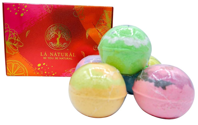 LA NATURAL Handmade Assorted Bath Bombs Combo  Rose Orange Eucalyptus CoffeeVanilla Bath Bombs Combo  Natural Cleansing Bath Bombs  Men and Women for all Ages 60 Gm Each Pack of 4 Assorted - Image 5