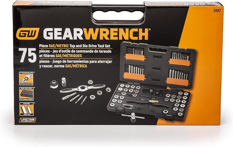 Gearwrench 77 Piece SAE/Metric Ratcheting Tap and Die Set - Model 3887 - Image 5