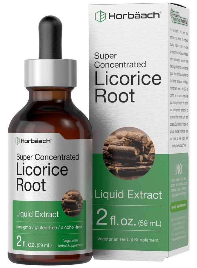 Horbäach Licorice Root Extract | 2 fl oz | Alcohol Free Tincture | Vegetarian Liquid Supplement | Non-GMO & Gluten Free - Image 1
