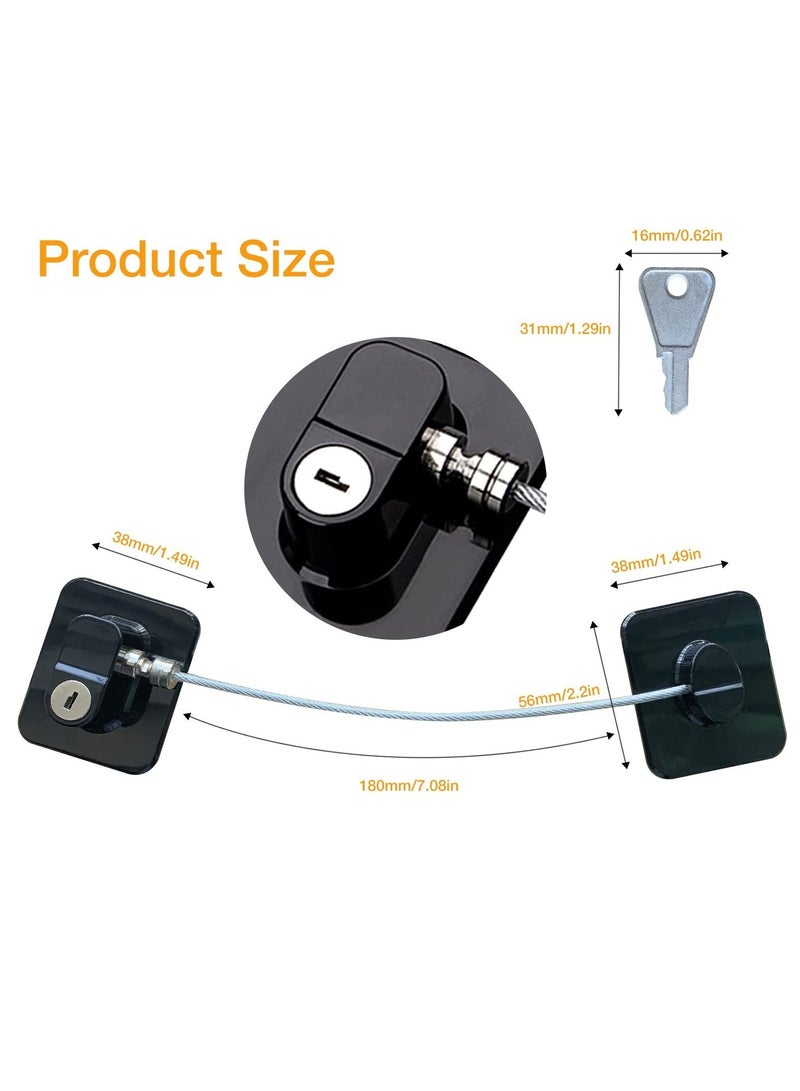 Excefore Window Door Lock Cable Restrictor with Keys, Baby Child Safety Locks, Anti-Theft Security Lock, Protection Lock Buckle Cable Catch Wire for Home Safety  - Image 3