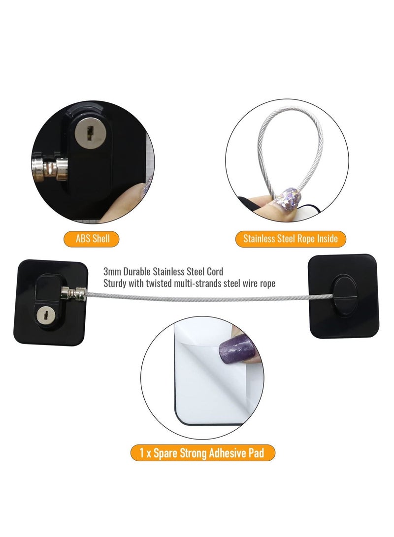 Excefore Window Door Lock Cable Restrictor with Keys, Baby Child Safety Locks, Anti-Theft Security Lock, Protection Lock Buckle Cable Catch Wire for Home Safety  - Image 2