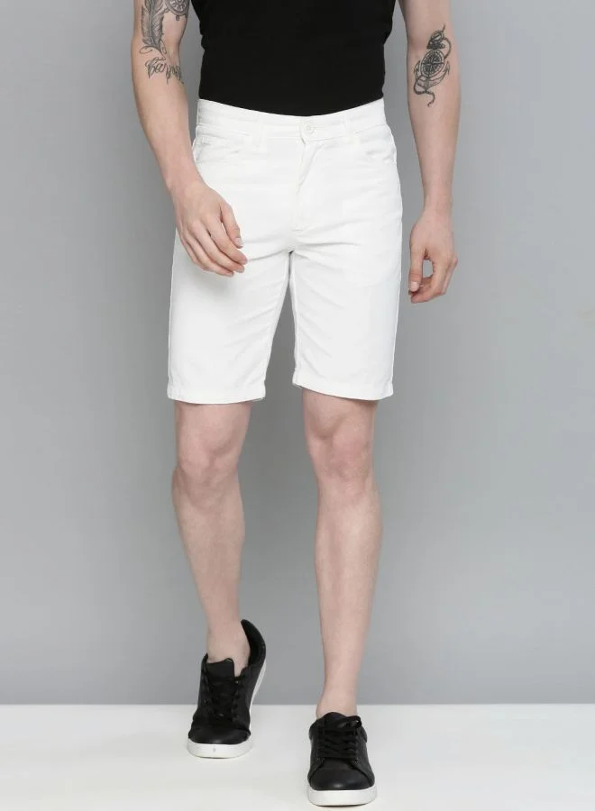 The Indian Garage Co Men Slim Fit Solid Mid-Rise Chino Shorts