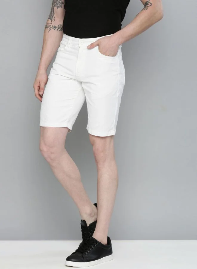 The Indian Garage Co Men Slim Fit Solid Mid-Rise Chino Shorts