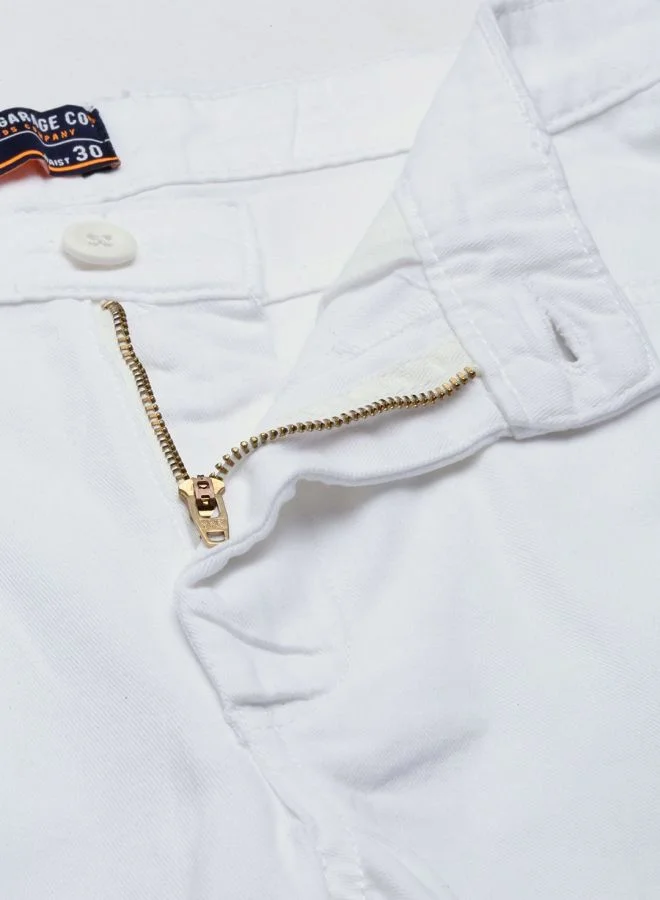 The Indian Garage Co Men Slim Fit Solid Mid-Rise Chino Shorts