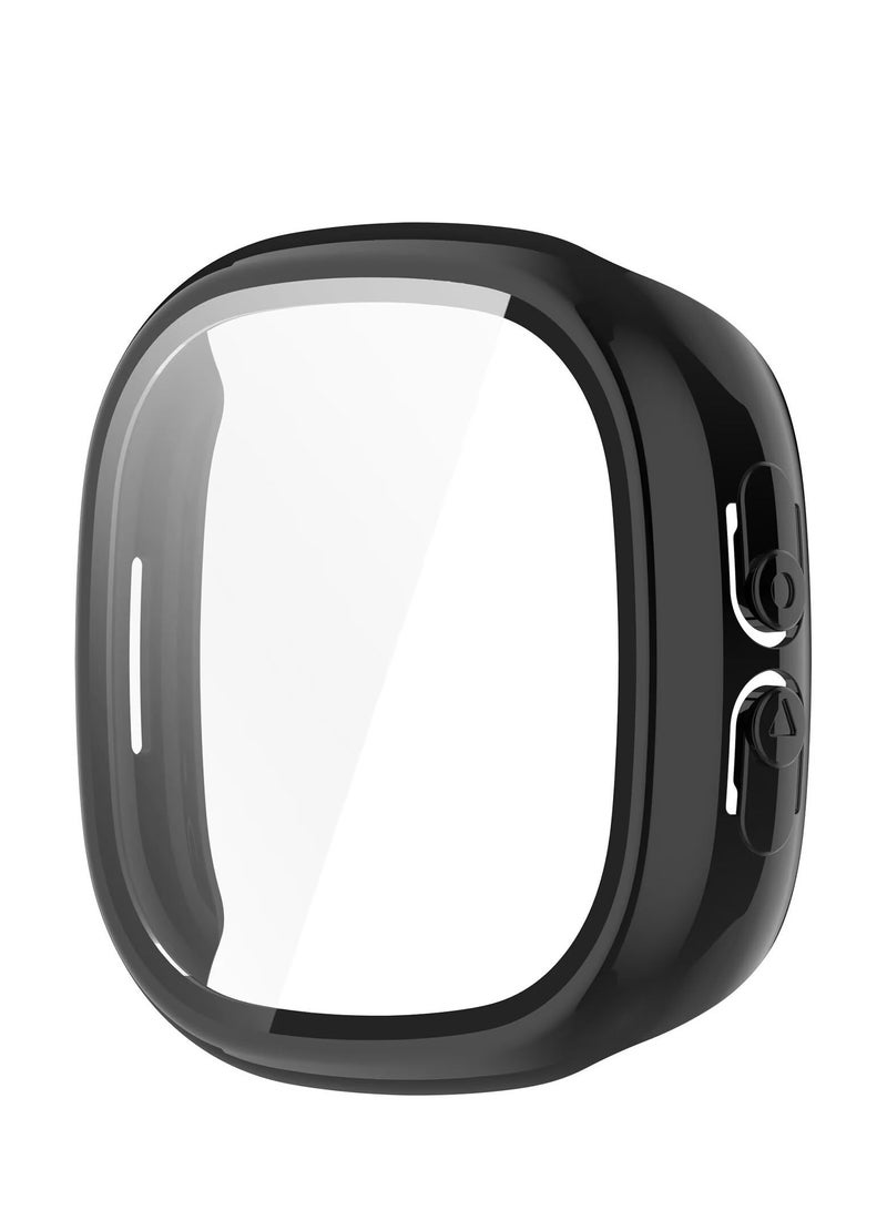 Case Compatible with Fitbit Ace LTE PC + Screen Tempered Film Integrated/ Anti-Fall/ Watch Cover Compatible with Fitbit Ace LTE (Black) - Image 3