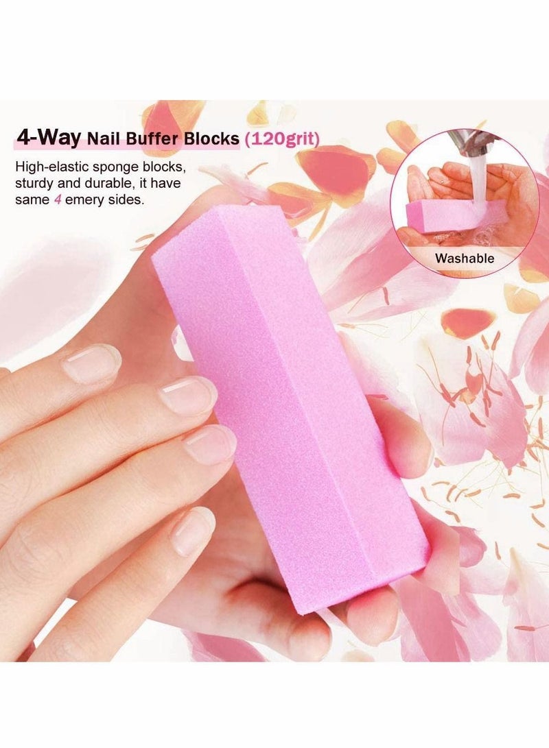 Y&D Nail Files and Buffers Kit 100/180 Grit Emery Boards for Nails Cube Buffer Block Acrylic Professional Manicure Tools with Glass File/Smoother Block/Cleaner Brush (15Pcs) - Image 4