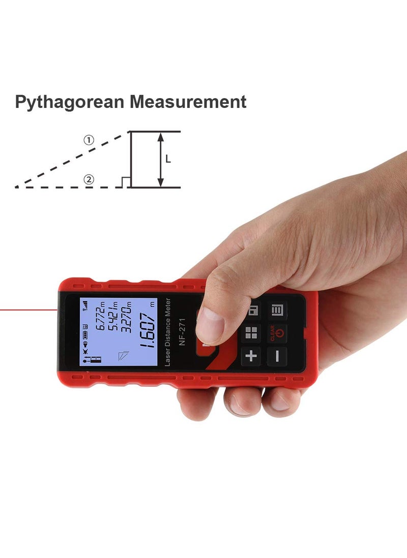 NOYAFA Laser Distance Meter 50M165ft NOYAFA Silent Laser Range Finder MinFt Unit Switching Backlit LCD Display Measure Distance Pythagorean Area and Volume  - Image 4