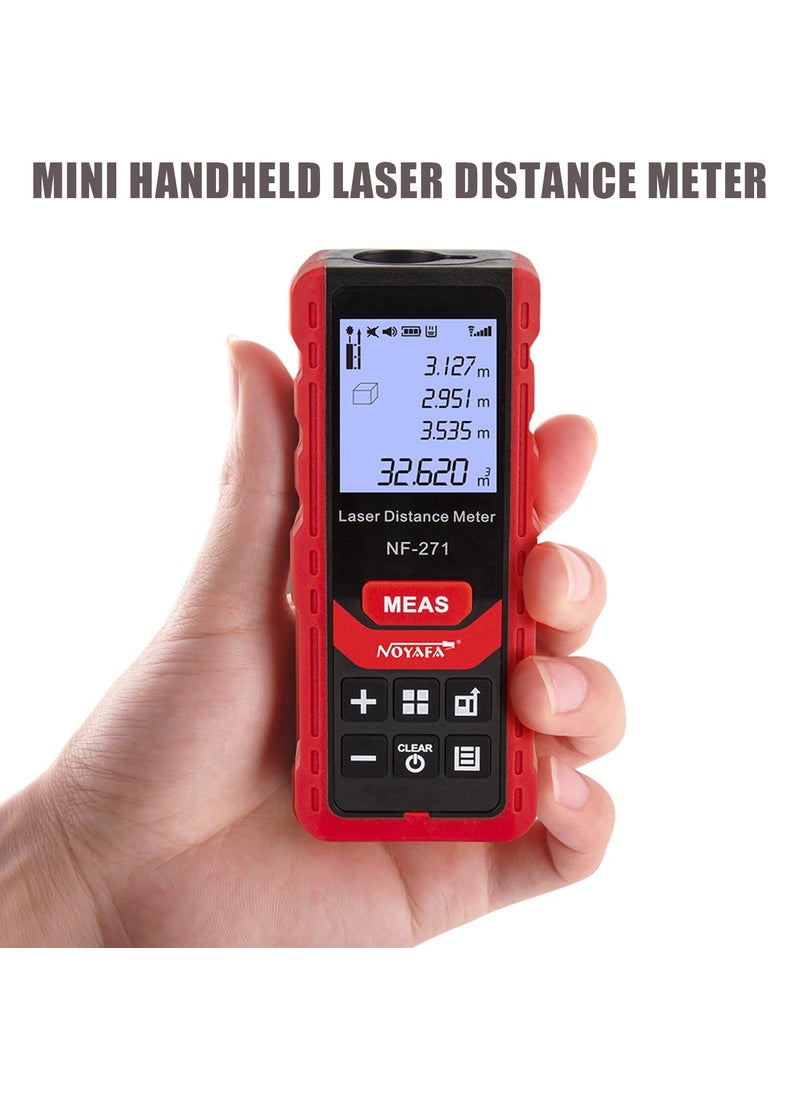 NOYAFA Laser Distance Meter 50M165ft NOYAFA Silent Laser Range Finder MinFt Unit Switching Backlit LCD Display Measure Distance Pythagorean Area and Volume  - Image 5