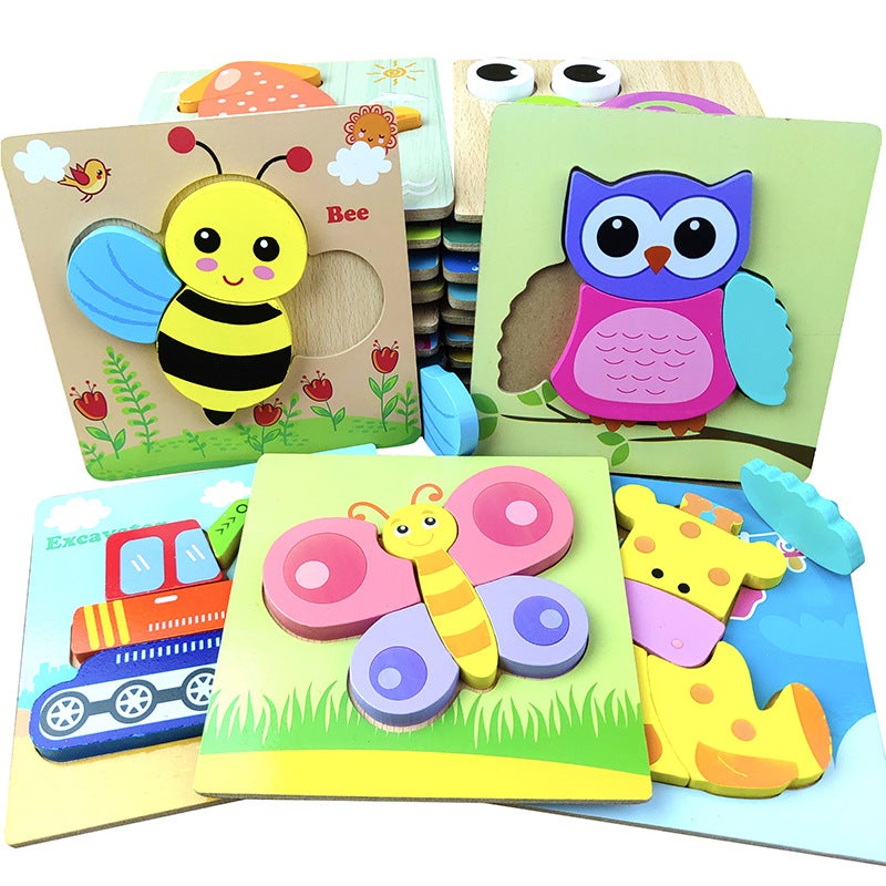 Cartoon Animal Three-Dimensional Jigsaw Puzzle Thickened Children'S Baby Wooden Educational Toys Children'S Toys - Image 5