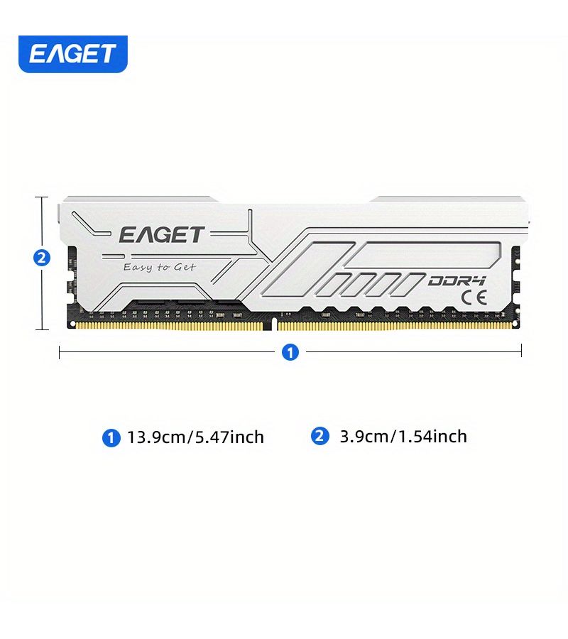 16GB Kit 2x8GB DDR4 3200MHz Silver White Desktop Gaming Memory with Heat Sink for AMD Intel PC8GB - Image 5