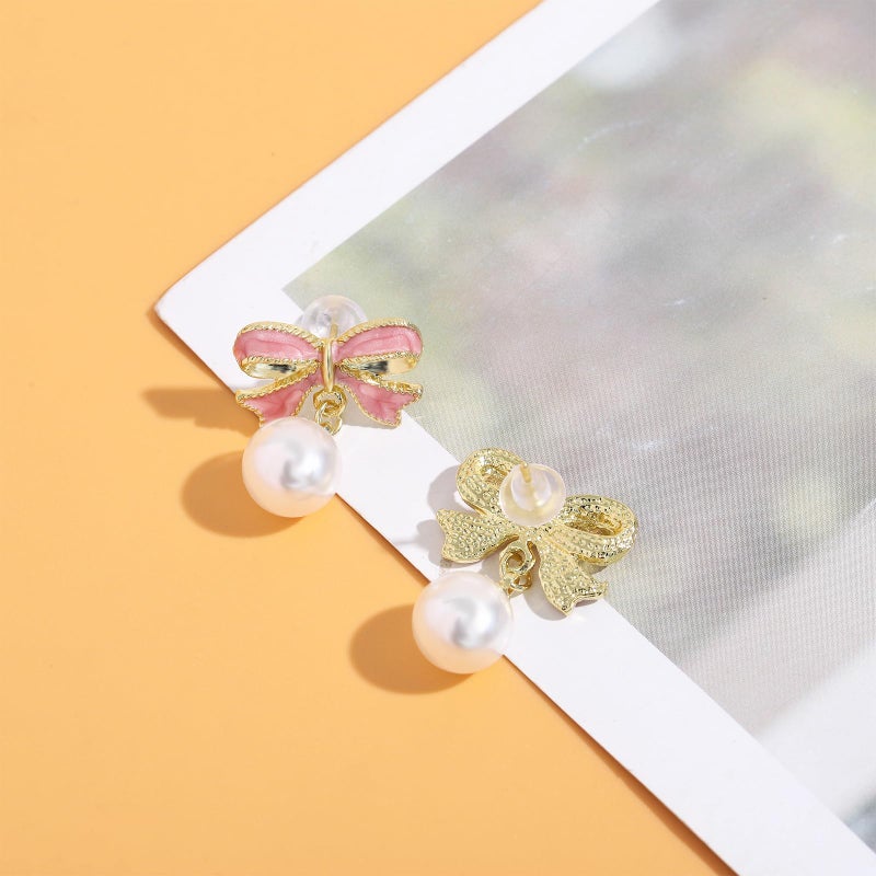 NEWITIN 12 Pairs Bow Earrings for Women Hypoallergenic Earring Gold Bowknot Earrings Ribbon Bow Dangle Earring for Women - Image 3