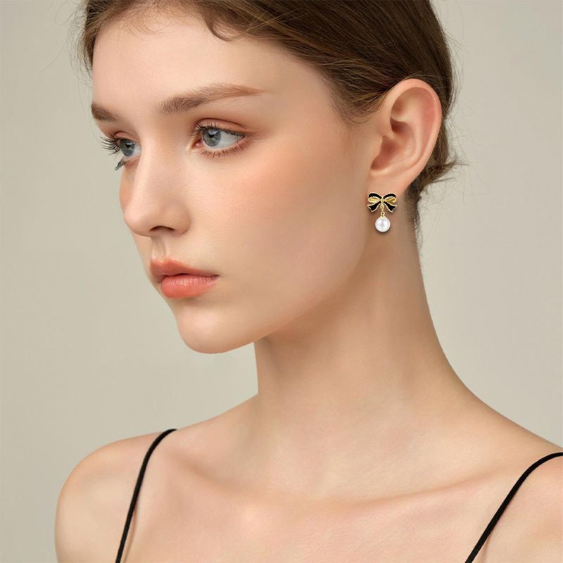 NEWITIN 12 Pairs Bow Earrings for Women Hypoallergenic Earring Gold Bowknot Earrings Ribbon Bow Dangle Earring for Women - Image 4