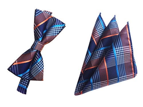 Ctskyte Navy Blue Orange Bowties Set Pre-Tied Bow Ties For Men Suit Fitness Fashion Gift - Image 5